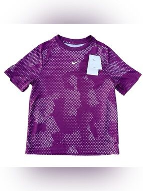 NEW Nike DriFit Purple Allover Micro-Print Athletic Tee - Size Medium